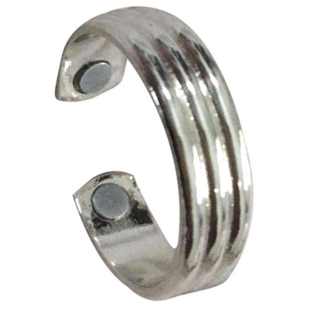 Silver Stribe Magnetring i Kobber