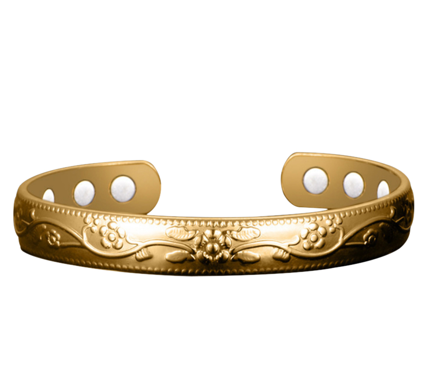 Golden Flower Koppar Magnetarmband