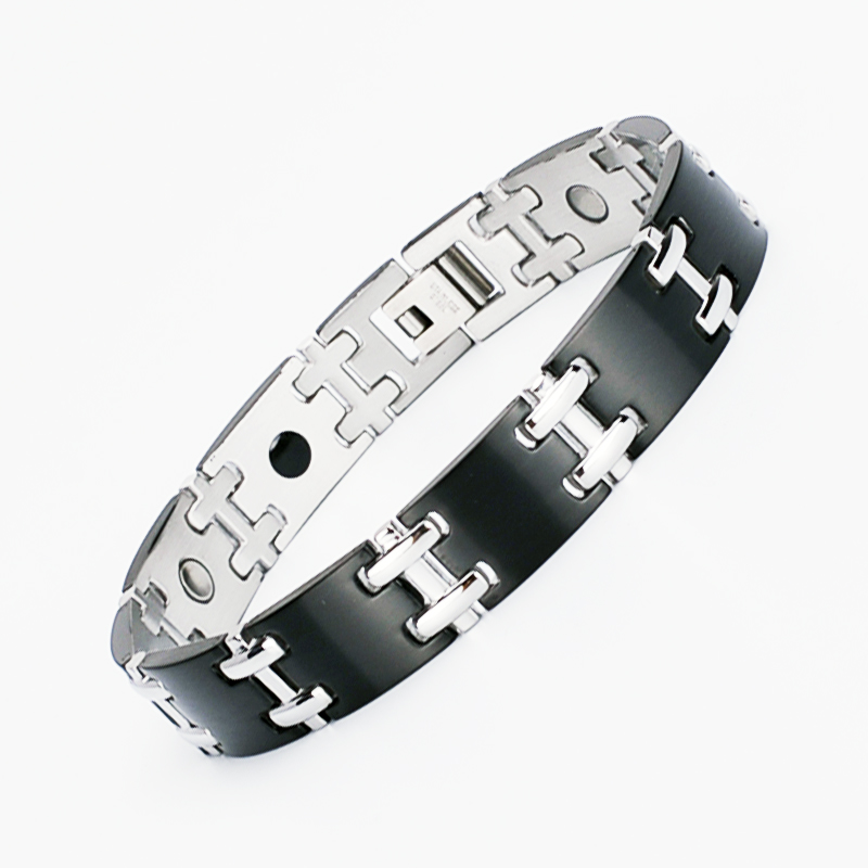 Liga Black Silver Magnetarmband i Rostfritt Stål