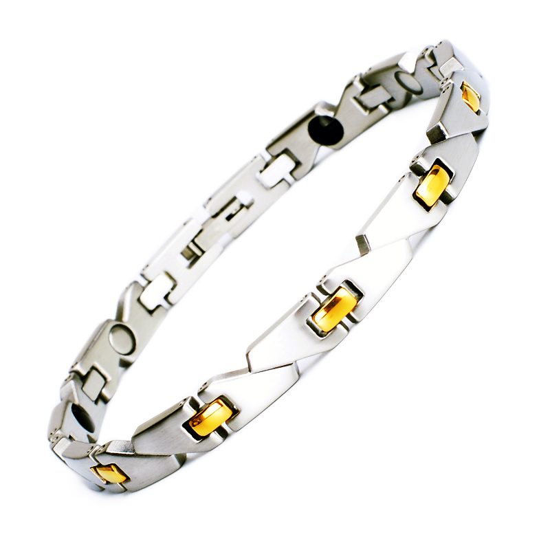Nox Silber/Gold Magnetarmband aus Edelstahl