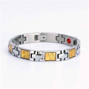Silver Gold Magnetarmbånd i Rustfrit Stål