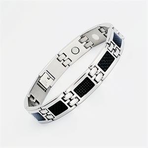 Silver Black Wolf Magnetarmbånd i Rustfrit Stål