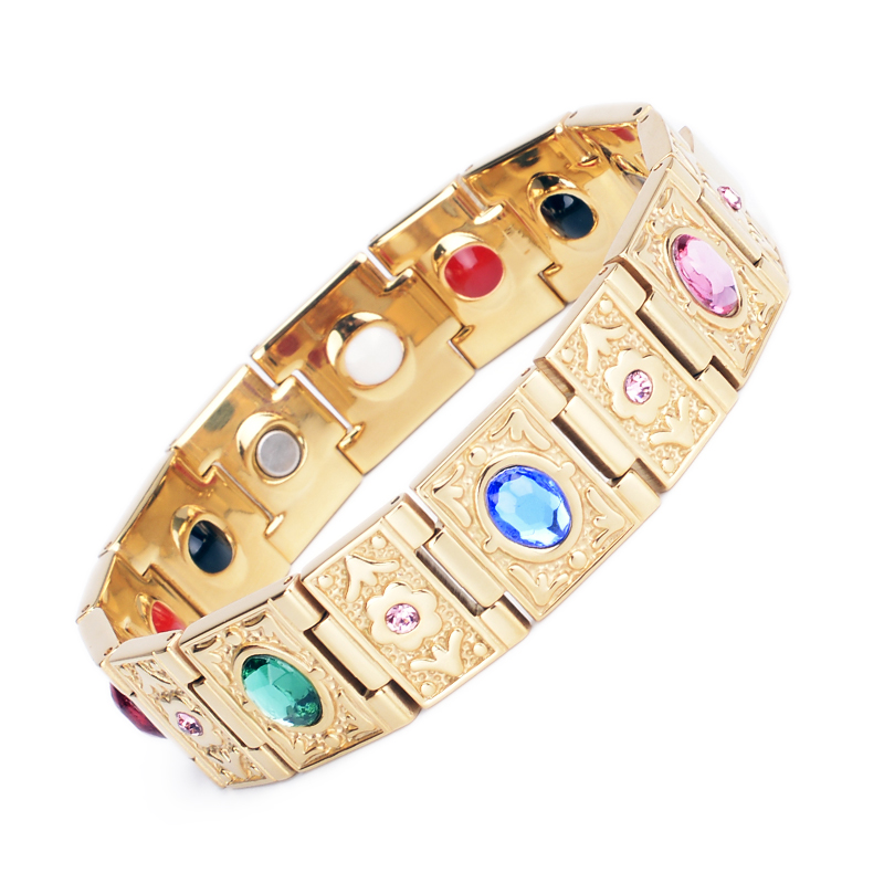 Multi Gold Magnetarmband i Rostfritt Stål
