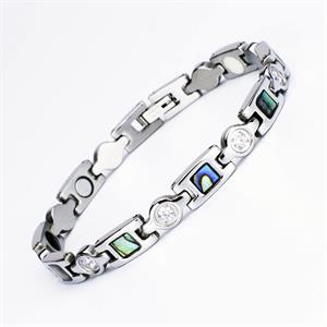 Silver Zirkon Magnetarmband i Rostfritt Stål