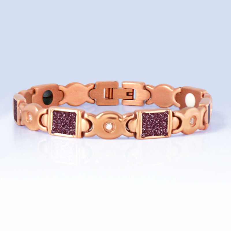 Bordeaux Glitter Magnetarmband i Rostfritt Stål