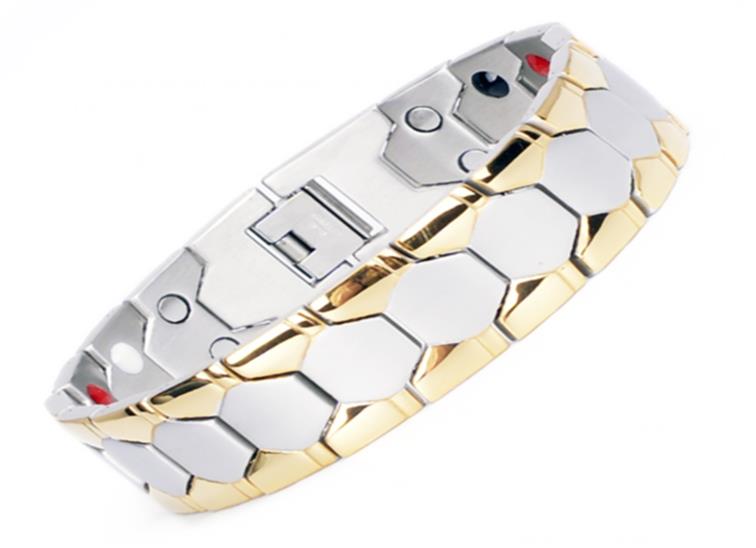 Cubus Silber/Gold Magnetarmband aus Edelstahl