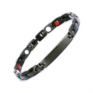 Lan Schwarz Magnetarmband aus Edelstahl