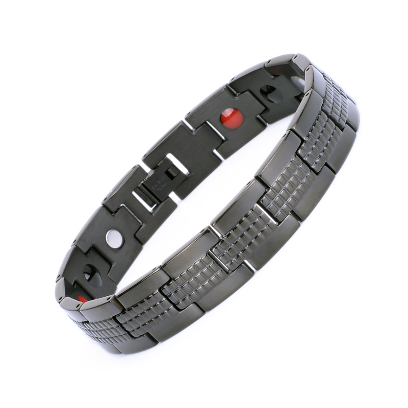 Puncto Schwarz Magnetarmband aus Edelstahl
