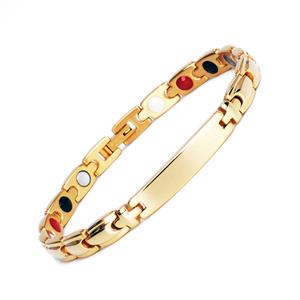 Lan Gold Magnetarmband aus Edelstahl
