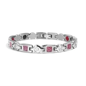 Lila Quadratisches Magnetarmband aus Edelstahl