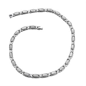 Silver X Magnethalskæde i Rustfrit Stål