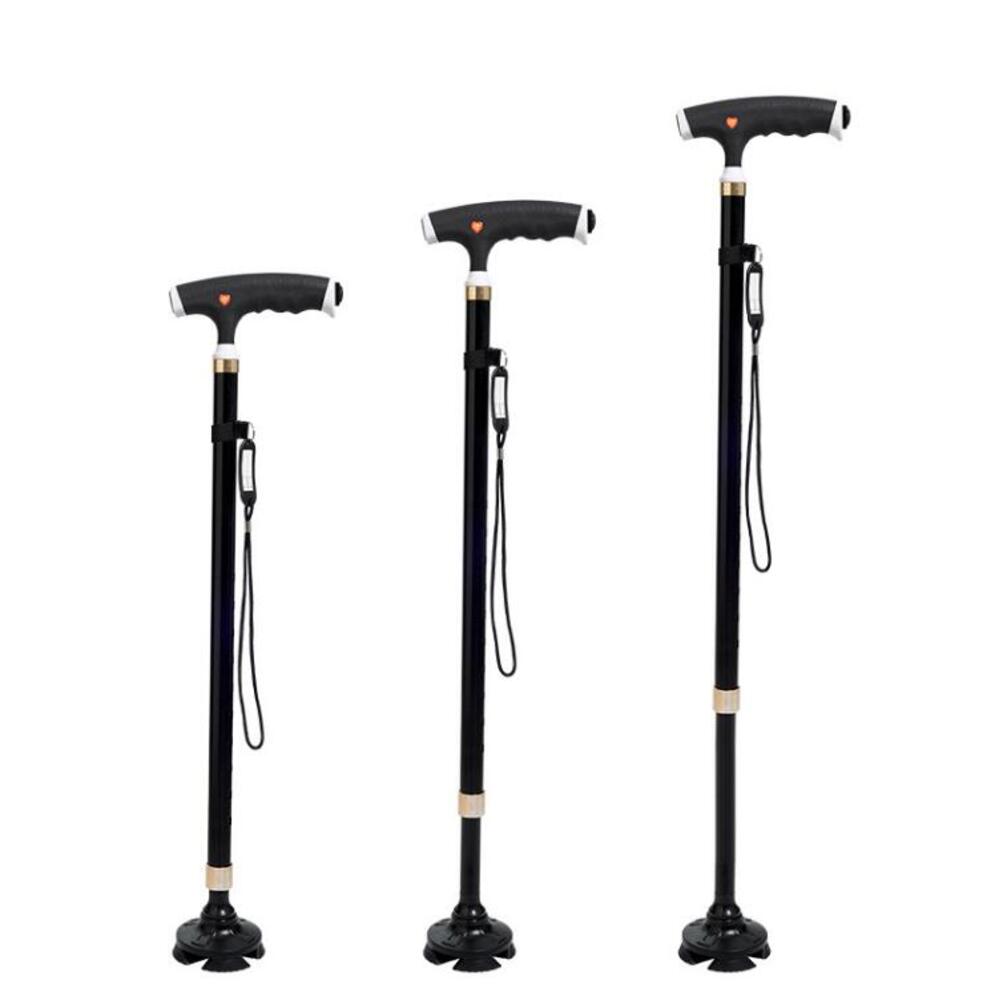 Aluminiumsstok m. 4 Ben og LED-Lys