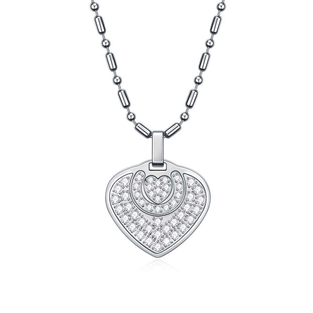 Zirkon Silver Heart Energy Magnethalsband