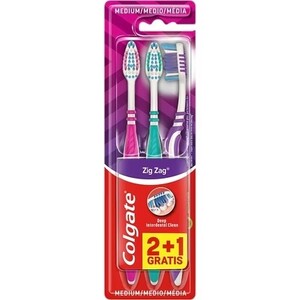 Colgate Zig Zag tannbørster - 2+1 (3 stk)