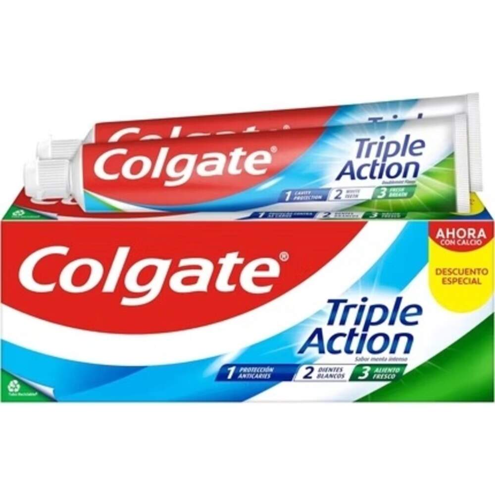 Colgate Triple Action Zahnpasta Fluorid Antikarienschutz - 2er Pack