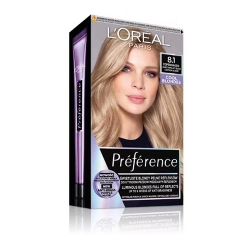 L'Oréal Paris Préférence 8.1 Copenhagen – Lys askeblond hårfarve Permanent Hårfarve