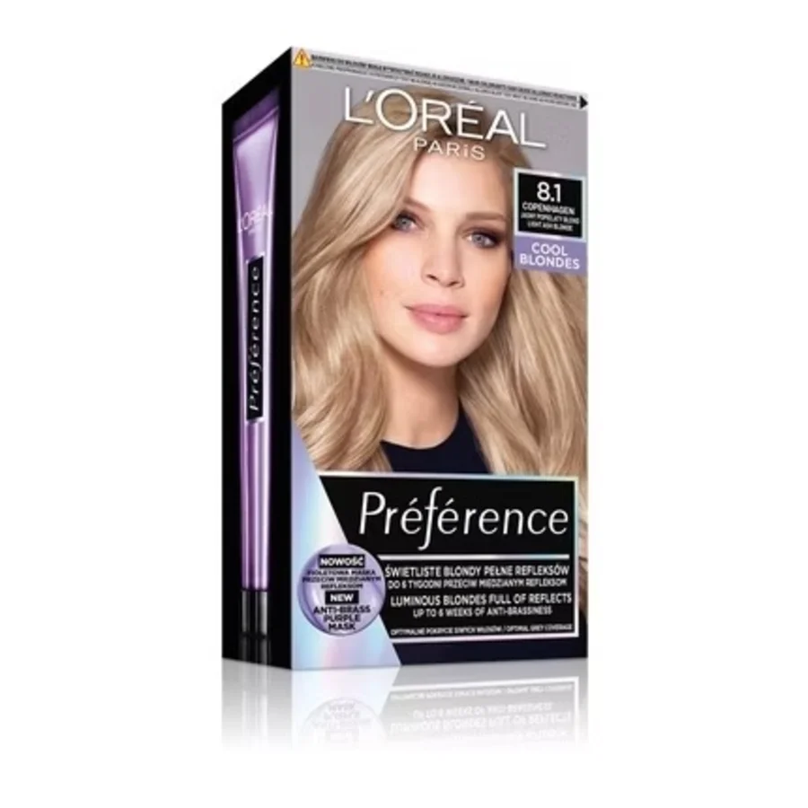 L'Oréal Paris Préférence 8.1 Copenhagen – Lys askeblond hårfarve Permanent Hårfarve