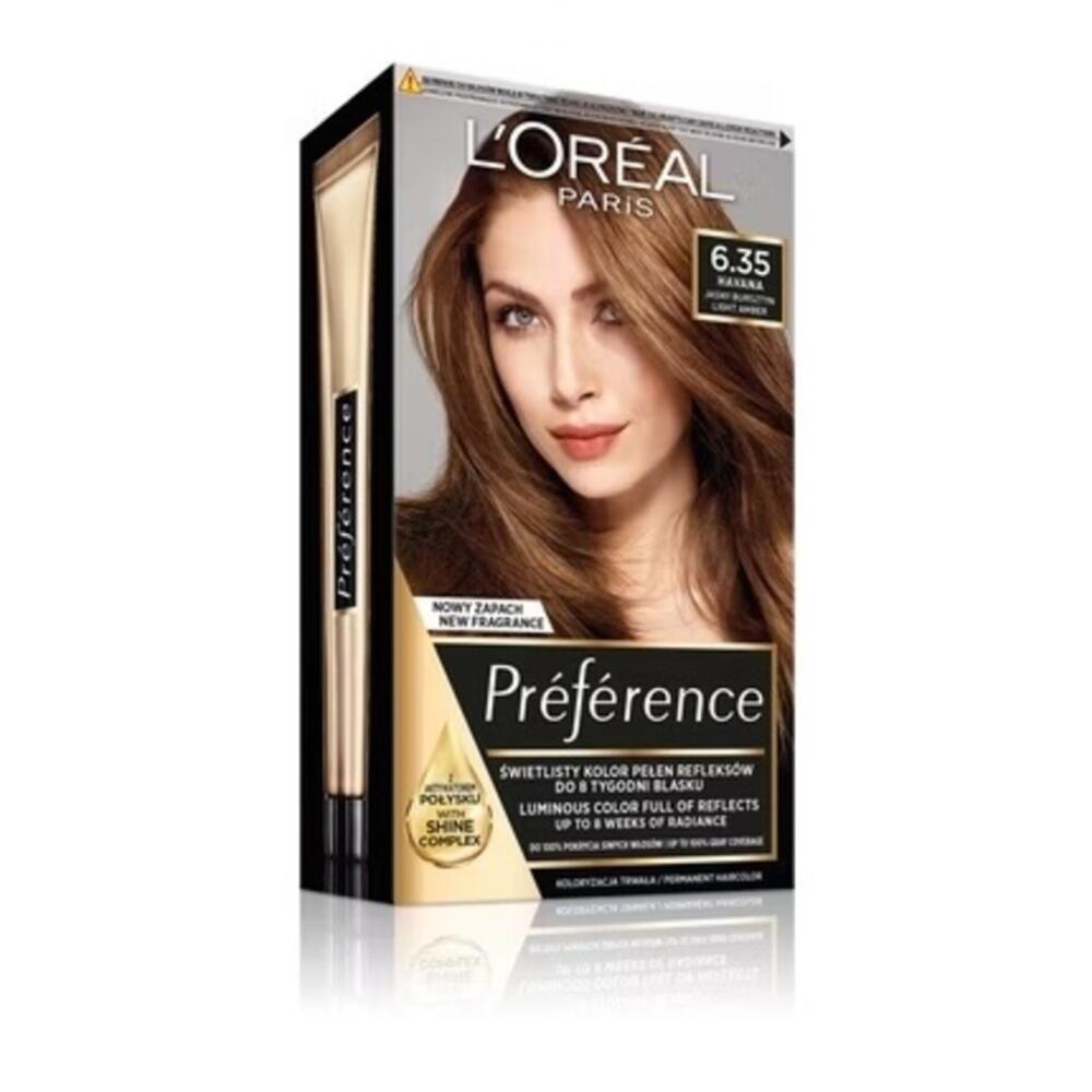 L'Oréal Paris Préférence 6.35 Havana – Lys gylden kastanjebrun Permanent Hårfarve