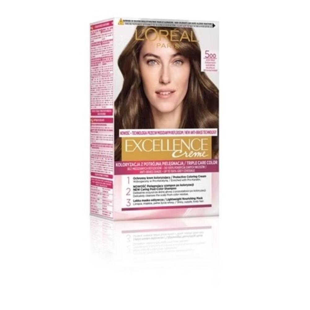 L'oreal Paris Excellence Cream Permanent Hårfarve 500 Light Brown