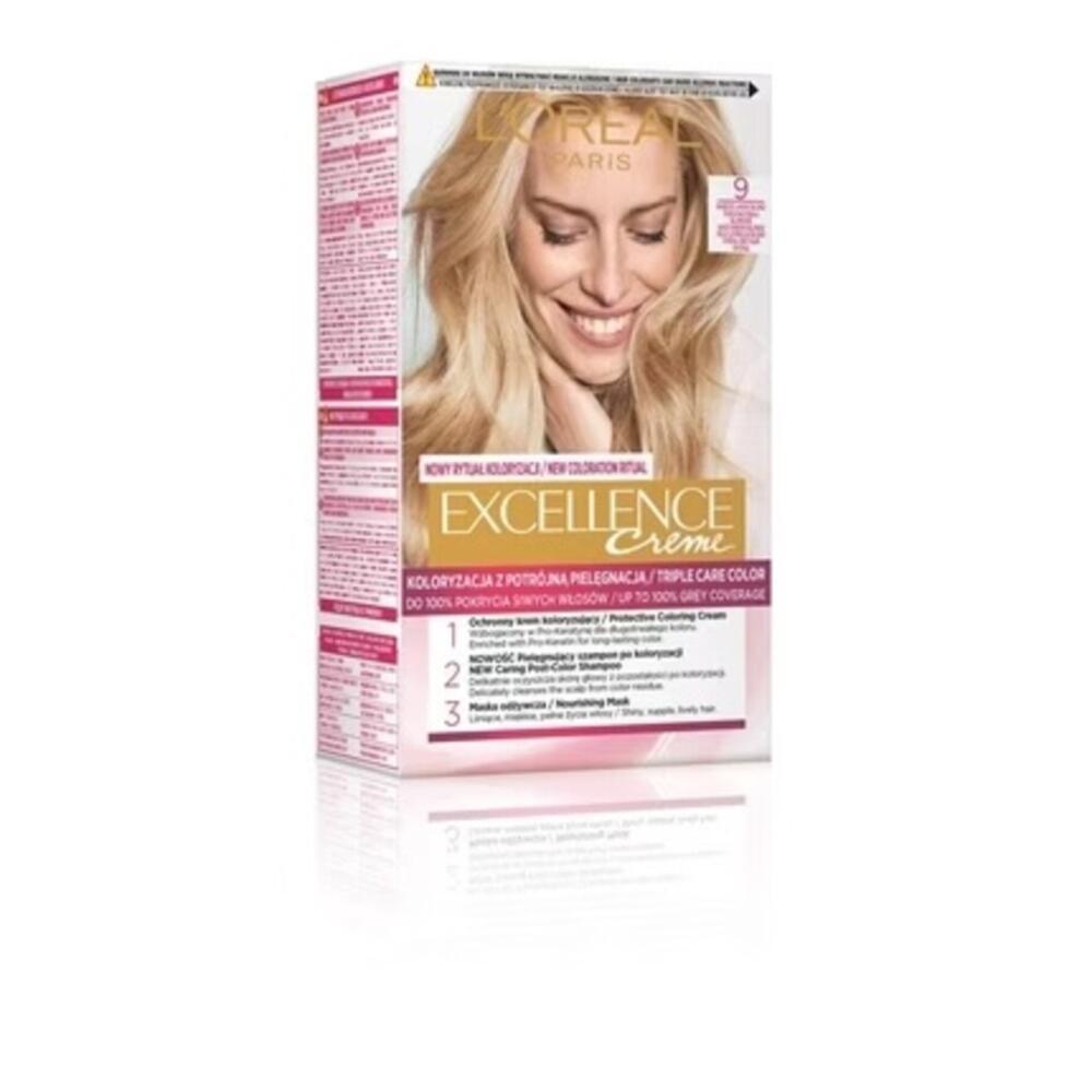 L'OREAL Excellence Creme Permanent Hårfärg 9 Mycket Ljus Blond