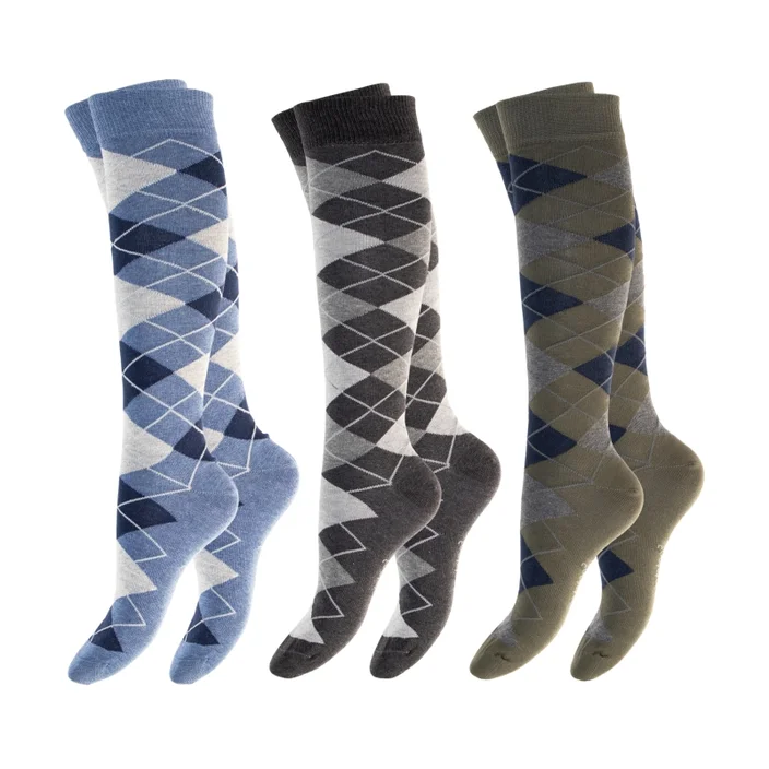 Tweed Knælange Strømper - 3 par