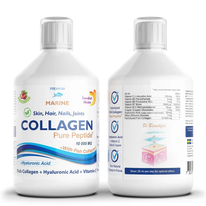 Collagen Pure Peptide med Hyaluron, Silica og Kollagen - 500 ml