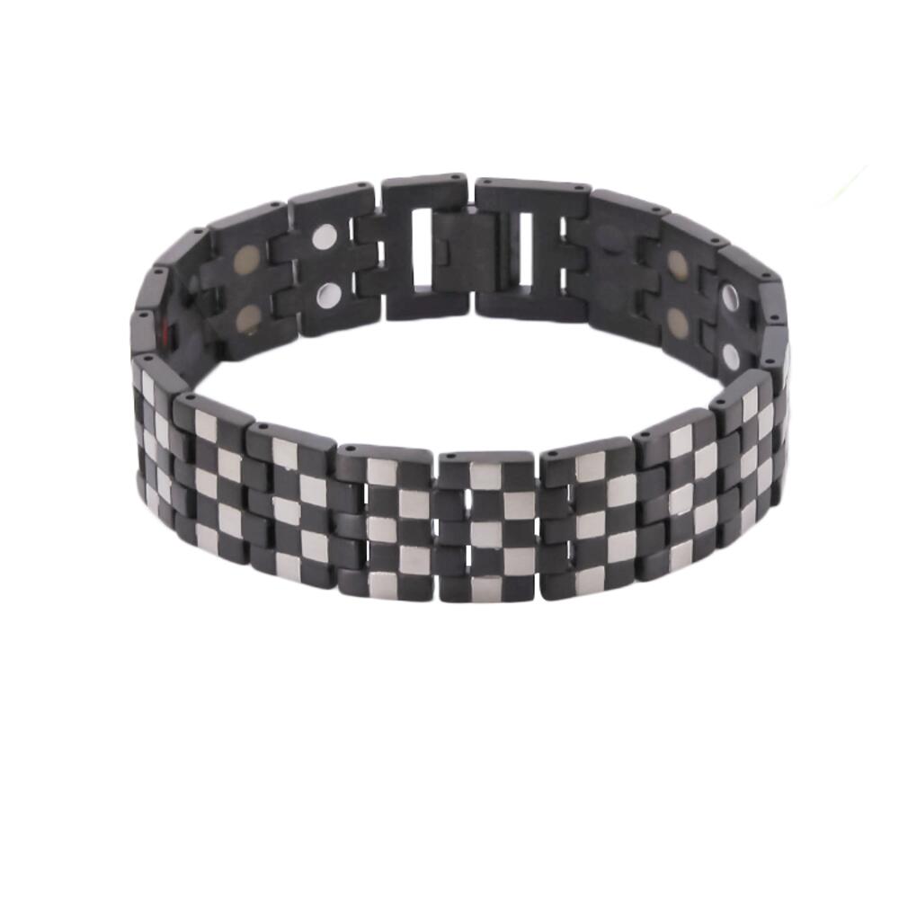 Titanium Magnet Armbånd med Tern i Sort/Sølv.