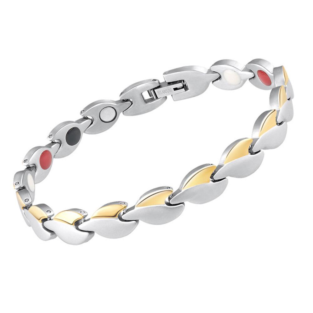 Titanium Magnet Armbånd i Sølv & Guld.