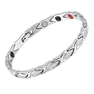 Titan Magnet Silver Flätat Armband.