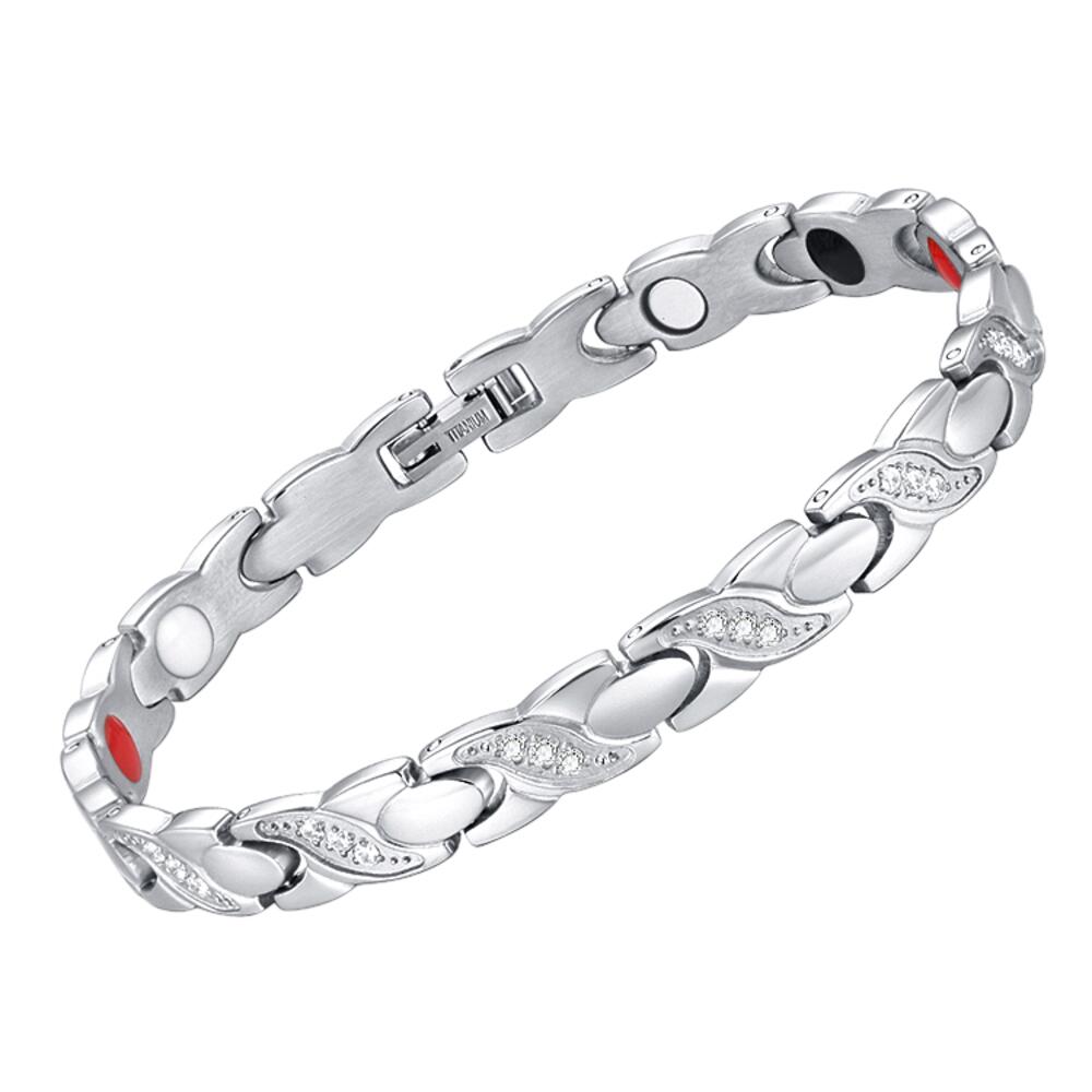 Wave Silver Titan Magnet Armband