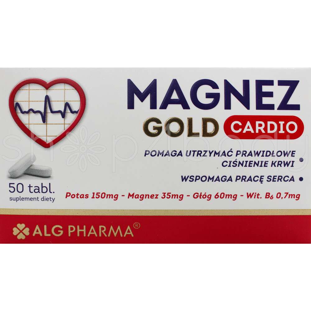 Magnez Gold Cardio med Kalium, Magnesiumcitrat och Havtorn - 50 tabletter