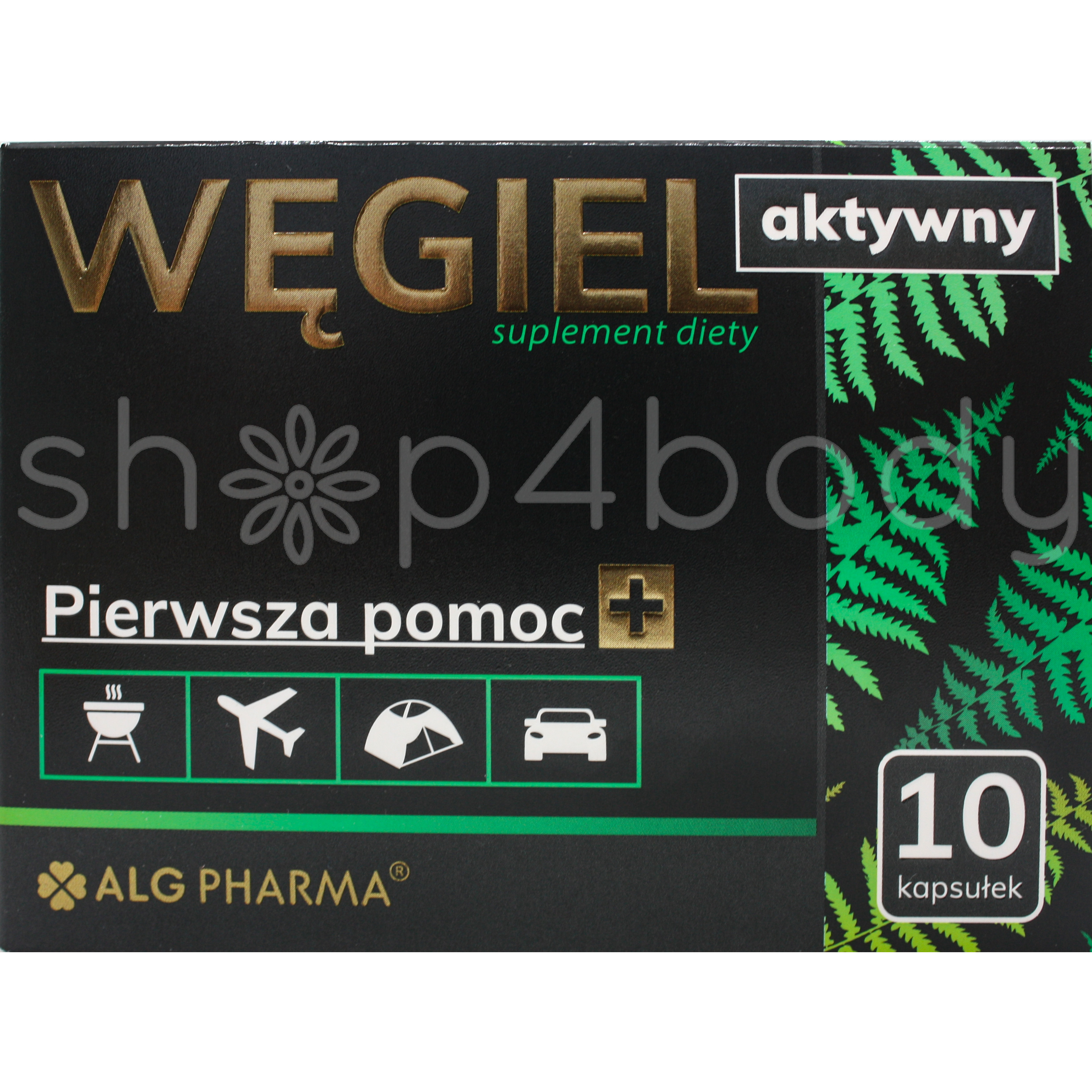 Aktivt kol, 150 mg - 10 kapslar.