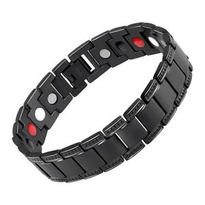 Sort Dot Magnetarmbånd i Titanium.