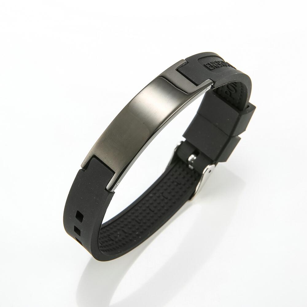 Energi Svart Sølv Magnetisk Armbånd