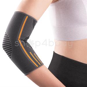 Ergonomiskt armbågsbandage med kompression.